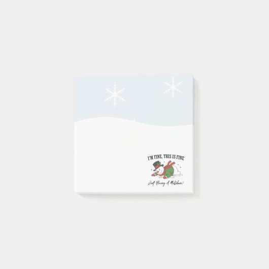Schneemann Post It Notizen | Mir geht's gut (Vorderseite)