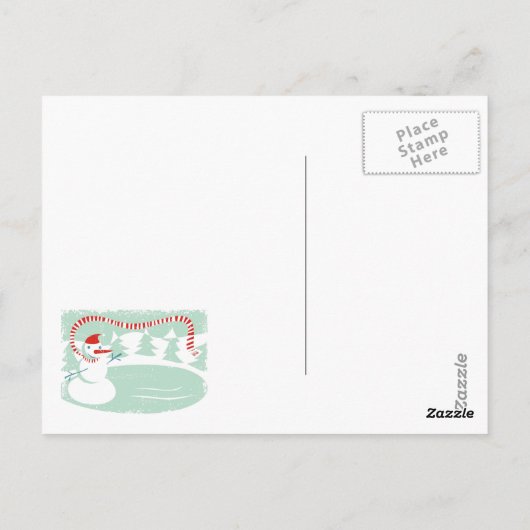 Schneemann Postkarte (Rückseite)