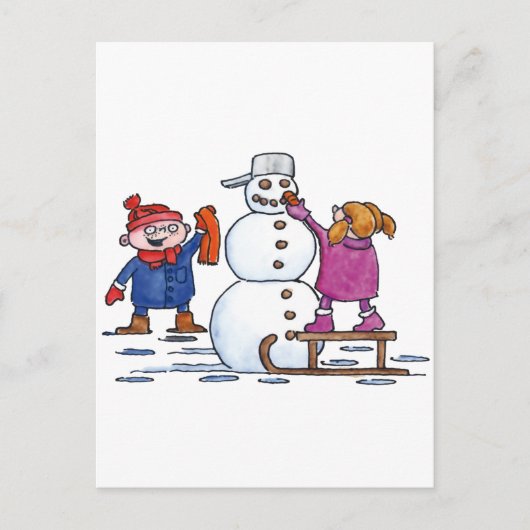 Schneemann Postkarte (Vorderseite)