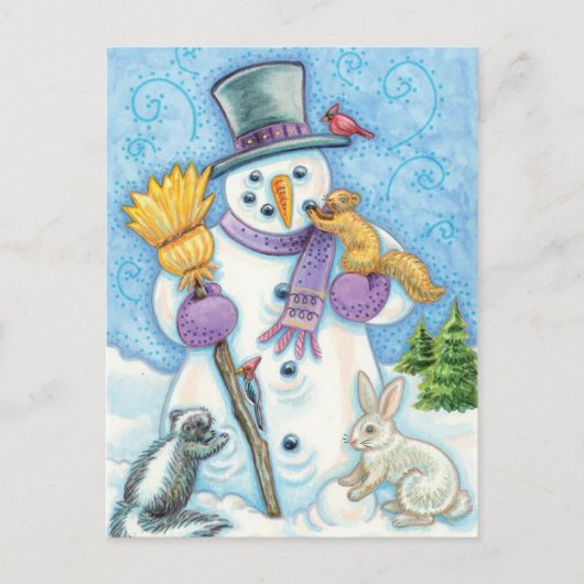 Schneemann Postkarte (Vorderseite)