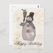 Schneemann Postkarte (Vorne/Hinten)