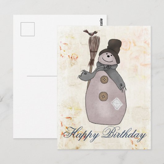 Schneemann Postkarte (Vorne/Hinten)