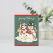 Schneemann Postkarte (Stehend Vorderseite)