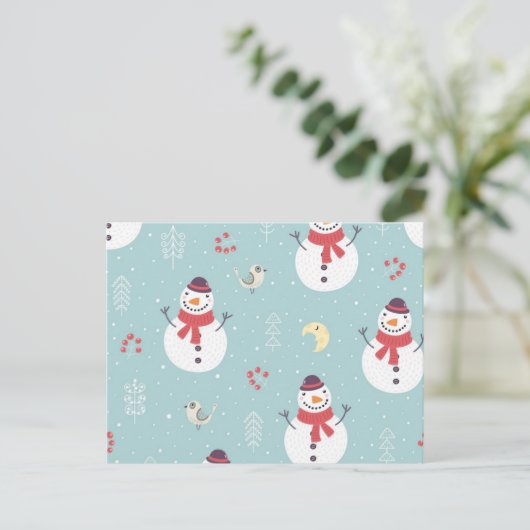 Schneemann Postkarte (Stehend Vorderseite)