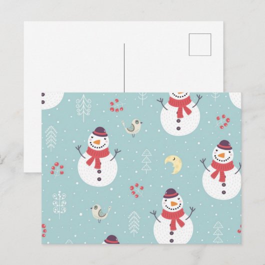 Schneemann Postkarte (Vorne/Hinten)