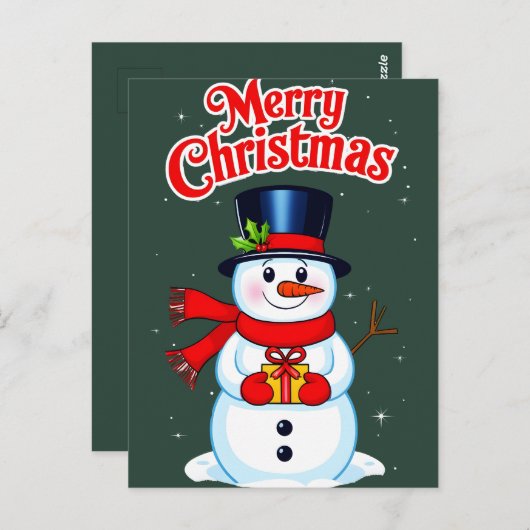 Schneemann Postkarte (Vorne/Hinten)