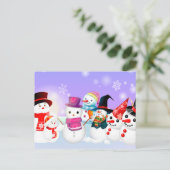 Schneemann Postkarte (Stehend Vorderseite)