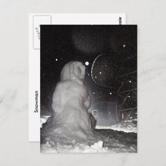 Schneemann Postkarte (Vorne/Hinten)