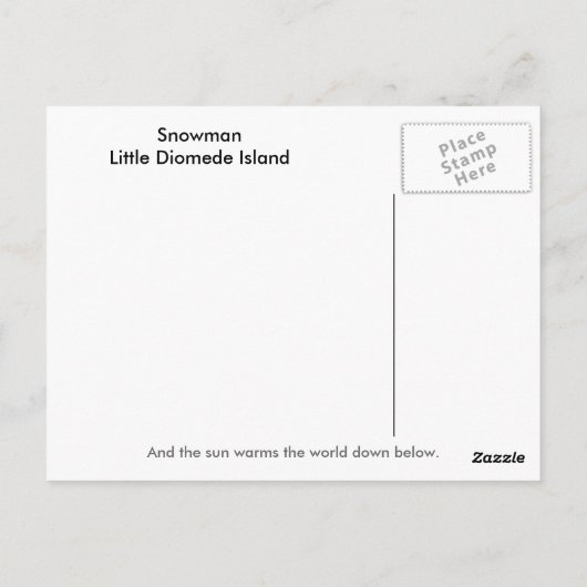 Schneemann Postkarte (Rückseite)