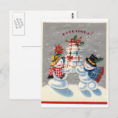 Schneemann Postkarte (Vorne/Hinten)