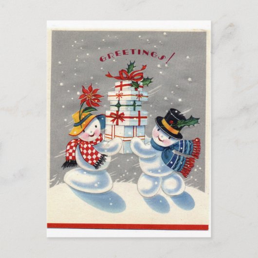 Schneemann Postkarte (Vorderseite)