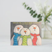 Schneemann Postkarte blanko Rückseite (Stehend Vorderseite)