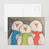 Schneemann Postkarte blanko Rückseite (Vorne/Hinten)