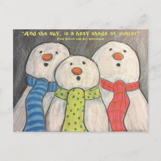 Schneemann Postkarte blanko Rückseite (Vorderseite)