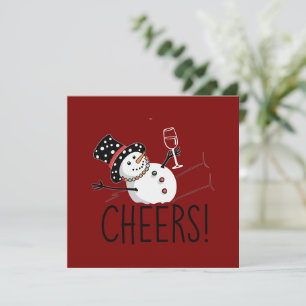 Schneemann Prostet Wein Weihnachten Lustiges Xmas 