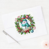Schneemann Quadratischer Aufkleber (Umschlag)