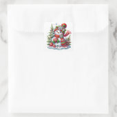 Schneemann Quadratischer Aufkleber (Tasche)