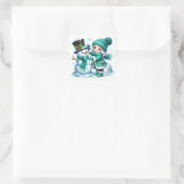 Schneemann Quadratischer Aufkleber (Tasche)