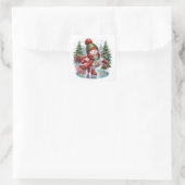 Schneemann Quadratischer Aufkleber (Tasche)