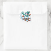 Schneemann Quadratischer Aufkleber (Tasche)