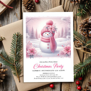 Schneemann Rosa Coquette Schneemann Weihnachten Ed Einladung