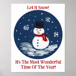 Schneemann Rot Wunderbare Zeit Jahr PERSONALISIERE Poster