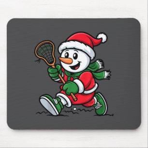 Schneemann Santa Hut spielt Lacrosse Weihnachts-Sp Mousepad
