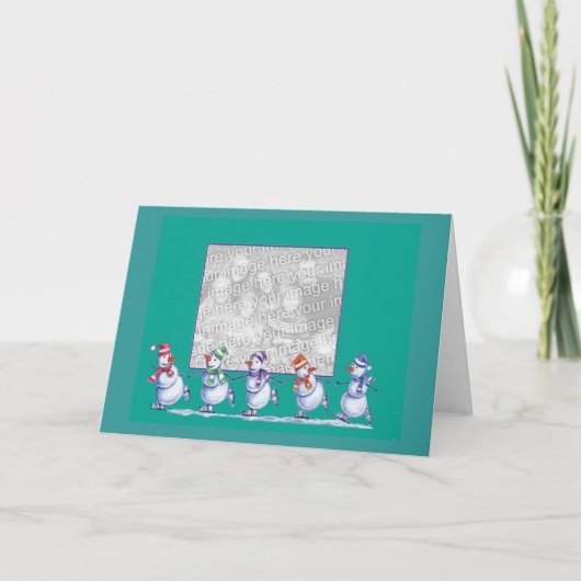 Schneemann-Schablonen-Karte Feiertagskarte (Vorderseite)