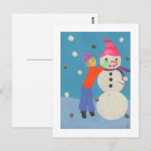 Schneemann schaffen postkarte (Vorne/Hinten)
