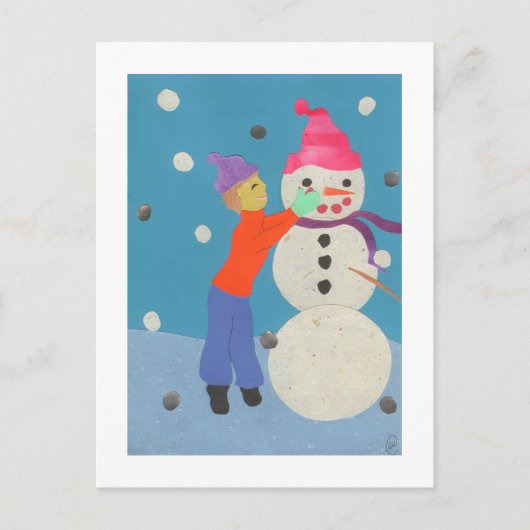 Schneemann schaffen postkarte (Vorderseite)