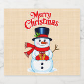 Schneemann Schaumweinetikett (Einzelnes Label)