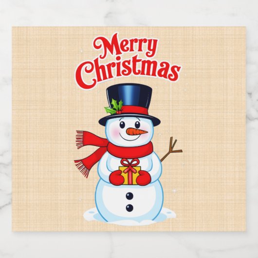 Schneemann Schaumweinetikett (Einzelnes Label)