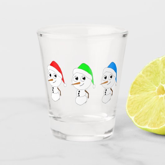 Schneemann Schnapsglas (Vorderseite)
