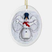 Schneemann-Schnee-Engels-Verzierung Keramikornament (Rechts)