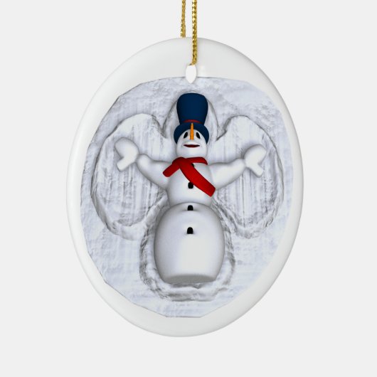 Schneemann-Schnee-Engels-Verzierung Keramikornament (Rechts)