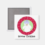 Schneemann Schnee kitzelt Magnet (Vorderseite/Rückseite)