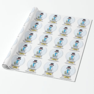 Schneemann-Schnee-Kugel Geschenkpapier