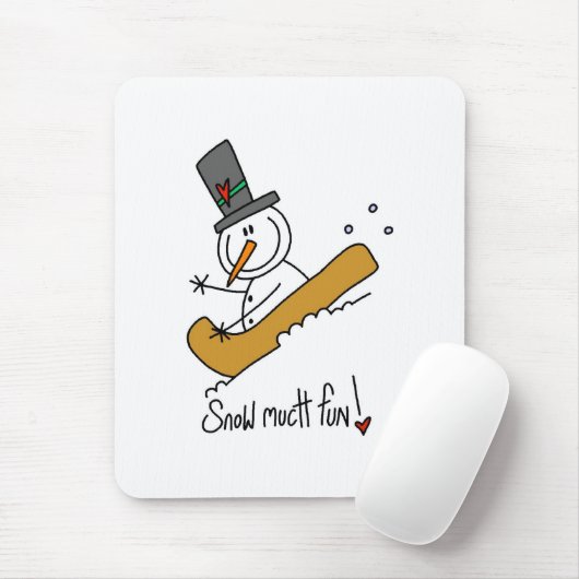 Schneemann-Schnee viel Spaß Mousepad (Mit Mouse)