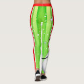 Schneemann / Schneeflocke / Weihnachten / Grün & R Leggings (Rückseite)
