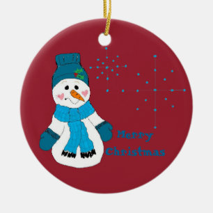 Schneemann-Schneeflocken-Keramik-Ornament Keramik Ornament