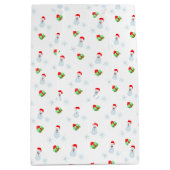 Schneemann, Schneeflocken und Geschenkboxen Mittlere Geschenktüte (Vorderseite)