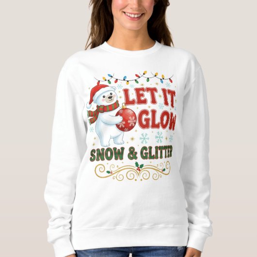 Schneemann & Schneeflockenglitter Sweatshirt (Vorderseite)