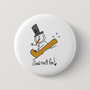 Schneemann Schneefreude Button