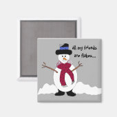 Schneemann Schneeglöckchen Magnet (Vorderseite/Rückseite)