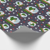 Schneemann-Schneekugeln Geschenkpapier (Ecke)