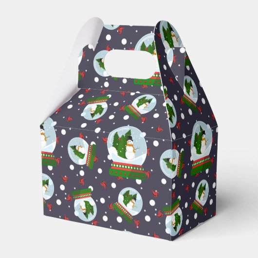 Schneemann-Schneekugeln Geschenkschachtel (Vorderseite)