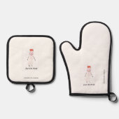 Schneemann-Schürze Ofenhandschuh & Topflappen-Set (Vorderseite)