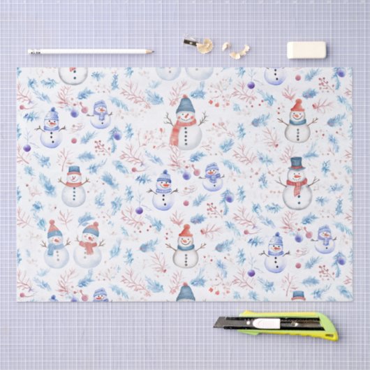 Schneemann Seidenpapier (Handwerk)