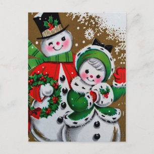 Schneemann & seine Freundin Postkarte