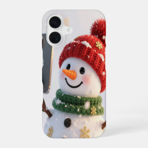 Schneemann Selfie iPhone 16 Hülle
